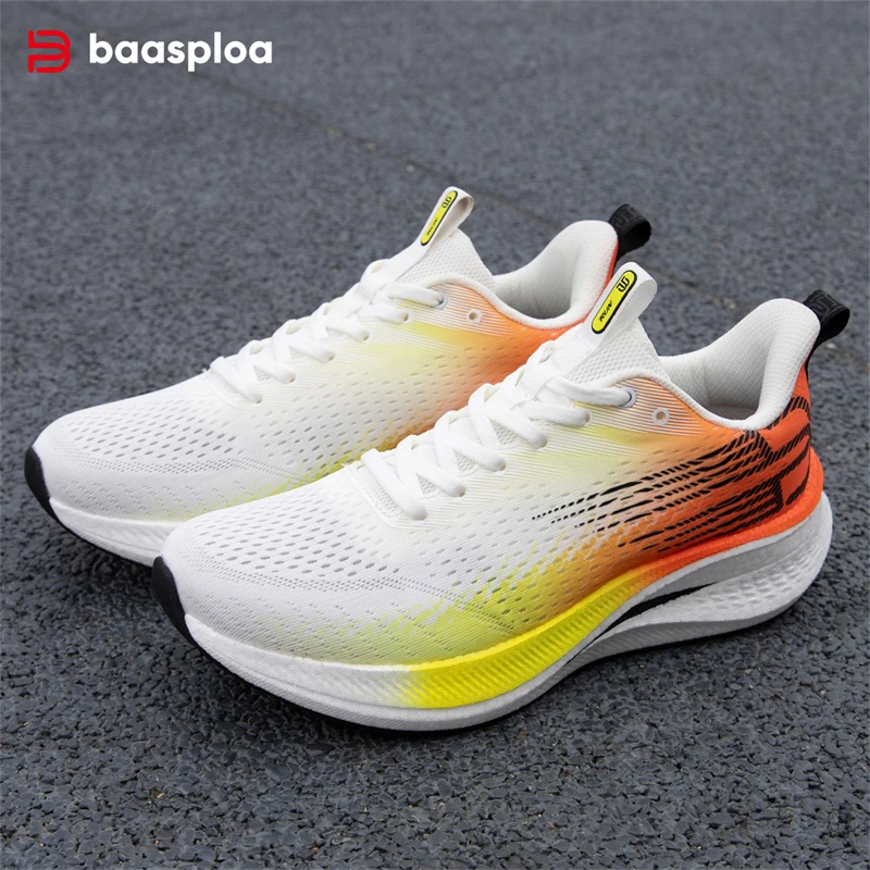 

2025 Baasploa Men Running Shoes Mesh Breathable Professional Sport Shoes for Men Lightweight Non-Slip Athletic Training Sneakers