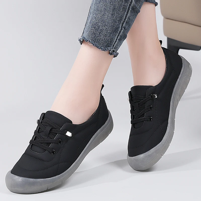 Women's Single Shoes Spring Fashion Soft Sole Lightweight Breathable Hiking Comfortable Anti Slip Lazy Casual Flat Shoes Zapatos