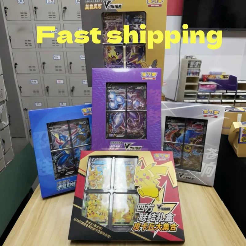 

Лидер продаж, 100% оригинальные китайские карты Pokémon Ptcg Quartet Coupling V-Union, подарочные коробки Пикачу Big Gather Moru Baker Mew-Two Ptcg