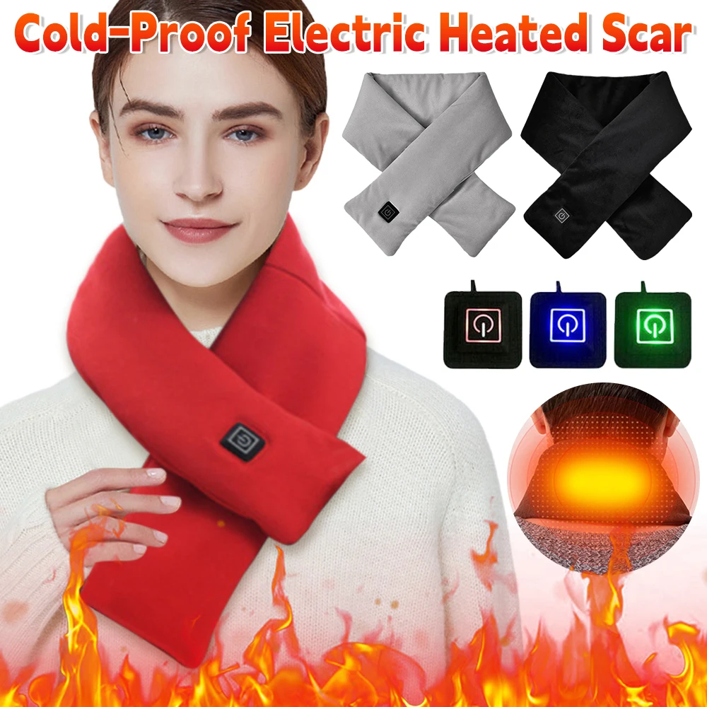 Elektrisch beheizter Schal, Thermoschal, USB-Aufladung, elektrischer Halswärmer, kältebeständig, Thermo-Nackenwickelwärmer, Outdoor-Wanderschals