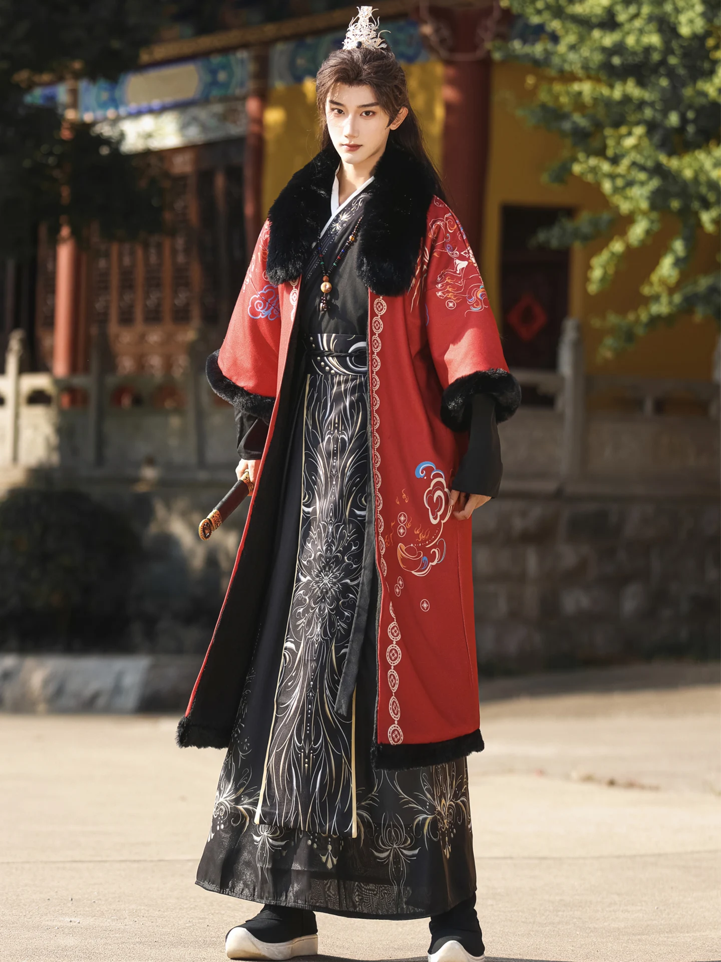 nouveau-manteau-long-d'hiver-2026-pour-homme-style-hanfu-avec-doublure-polaire-chaude-et-tendance-vetement-d'exterieur-style-dynastie-ming-ideal-pour-les-voyages-couleur-unie