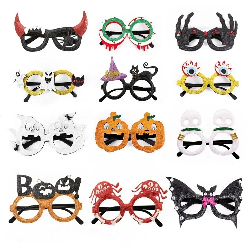 1Pc Halloween Glasses Horns Clown Spider Pumpkin Glasses Christmas Party Photo Prop Decoration Hoilday Funny Sunglasses Supplies