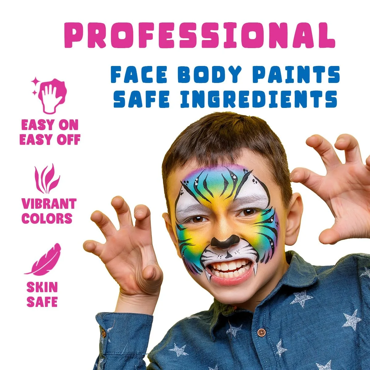 Bowitzki 21 สีแยกเค้กสีชุด Professional Face Painting Kit เด็กผู้ใหญ่ 10g หนังสือท่องเที่ยวปลอดสารพิษ