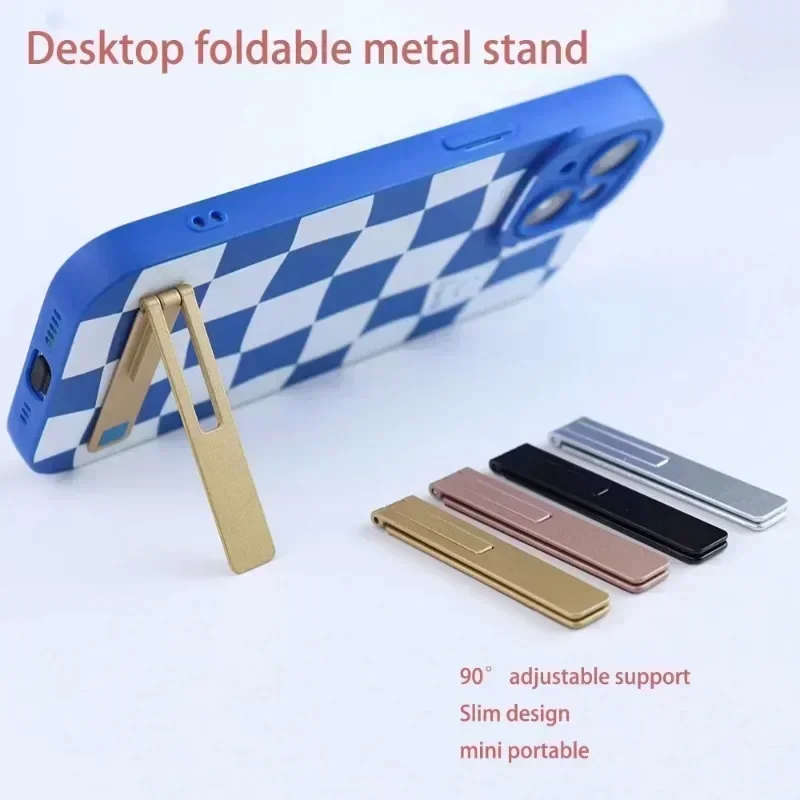 Magnetic Foldable Phone Stand Metal Alloy Desktop Bracket Lazy Holder Mini Back Mount Stand Universal Phone Support Kickstand