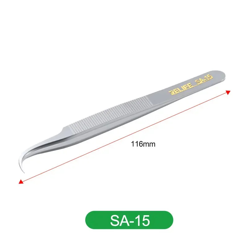 RELIFE Precision sharp CellPhone Repair Tweezers Anti-static Anti-slip Clips High Toughness Fine Tips Picking Tools RT-SA11-15