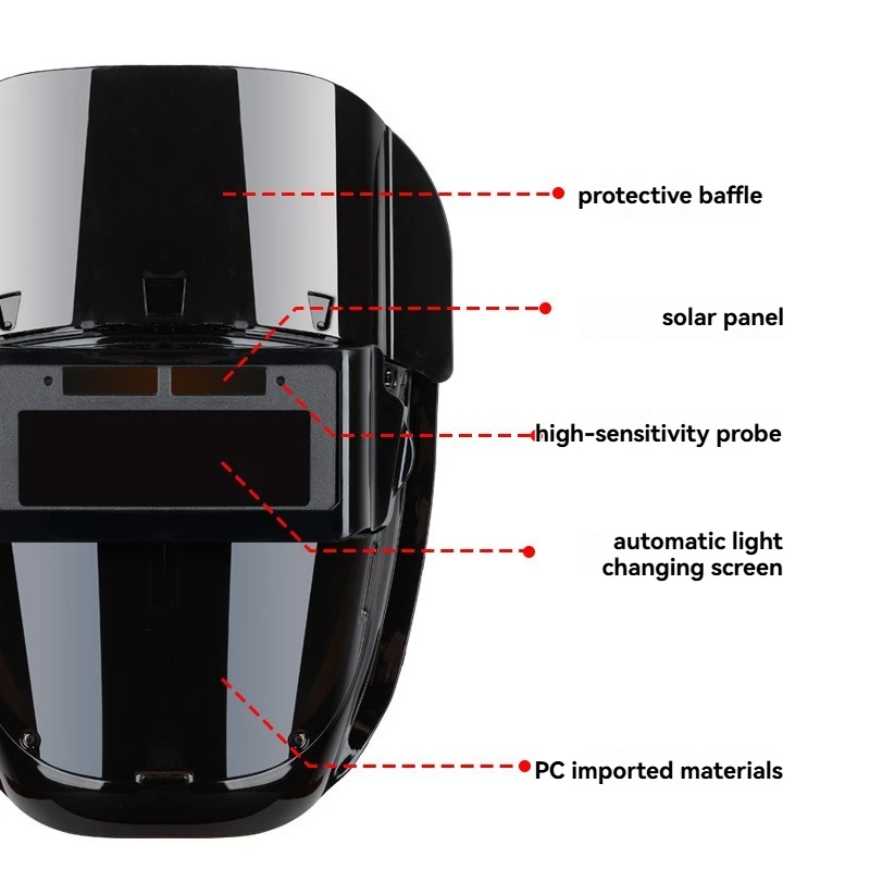 Automatic dimming welding face mask large viewing angle true color welding helmet automatic dimming arc welding grinding and mas