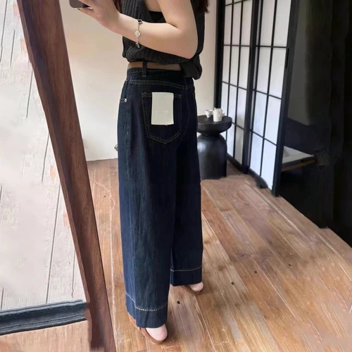 Imagen 2 del producto Pantalones vaqueros de pierna recta de talla grande para mujer, pantalones acampanados adelgazantes de otoño, pantalones de moda, longitud de nueve puntos, novedad de 2025