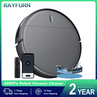 RAYFURN BR151 Wireless Smart Robot Vacuum Cleaner 6000Pa Strong Suction Multifunction Super Quiet Vacuum For Hard Floors Carpets