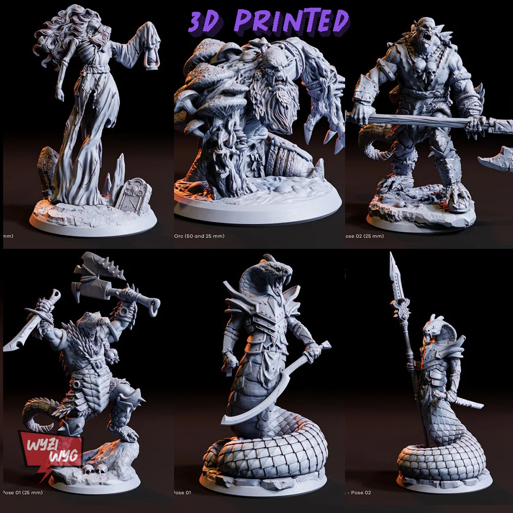 

Whispers In The Wetlands Miniature D&D, Monster Beast Wraith Warrior Wizard DnD Figure, HD 3D Model, Tabletop Wargame TRPG