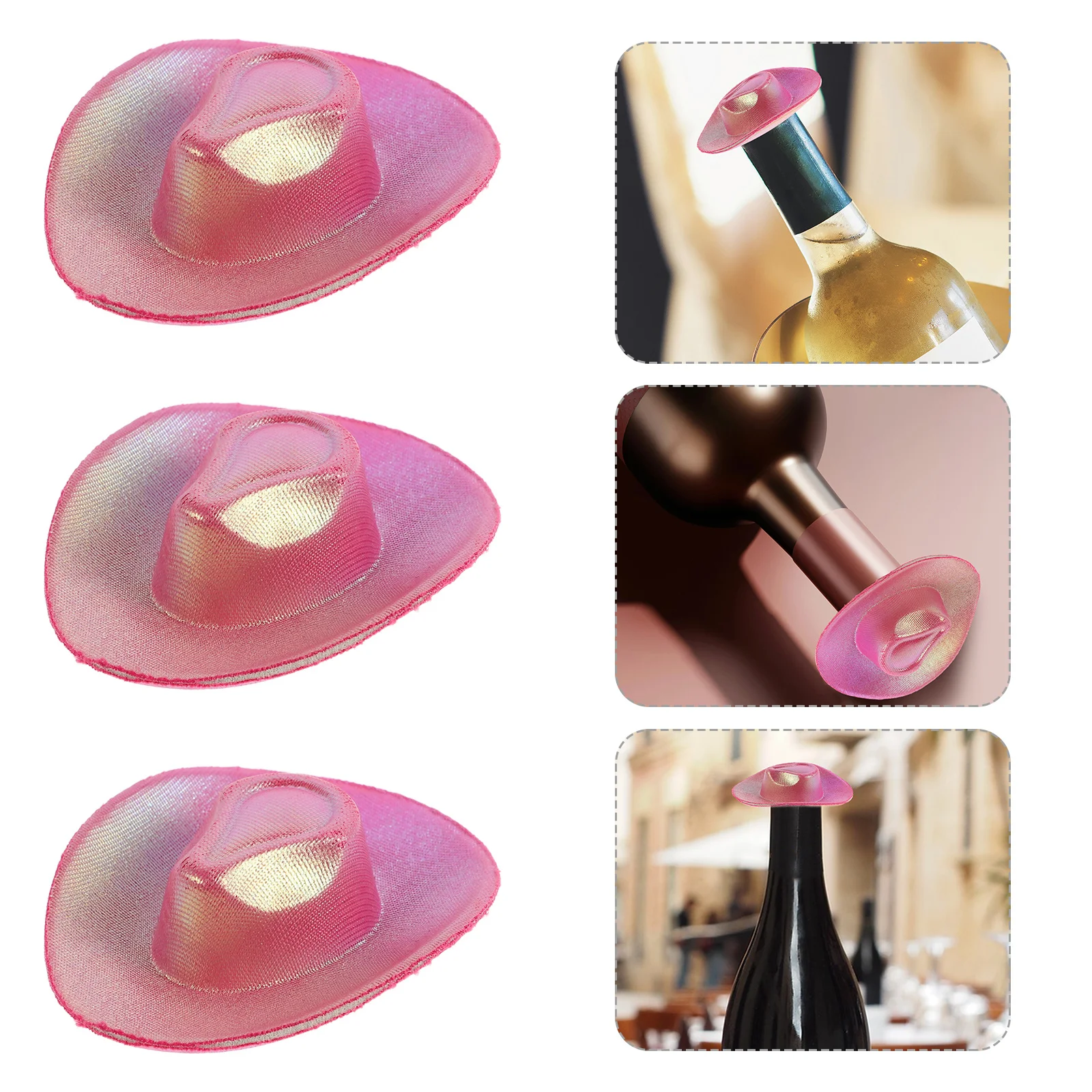 

6Pcs Mini Cowboy Hats Plastic Western Bottle Caps Party Dollhouse Crafts Tiny Decorative Hats Tiny Party Hat Dress Up