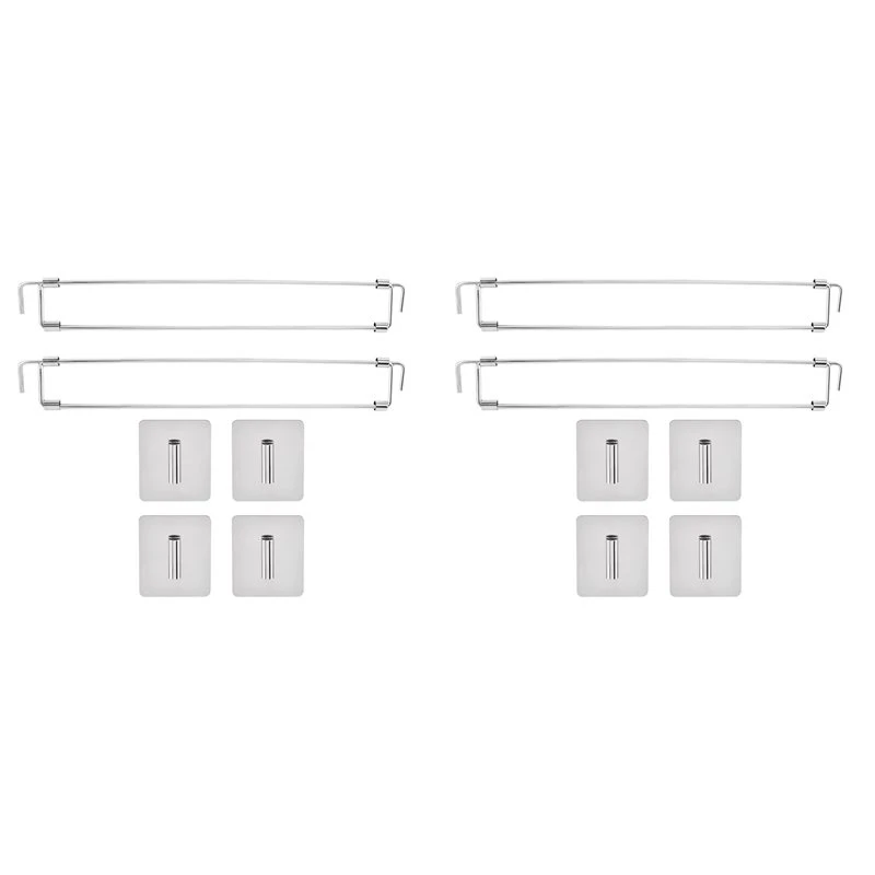 RV Adjustable Fridge Bars 13.98-25.59 Inch, Fridge Storage Rods, RV Corner Shelf Rod For RV Fridge, Kitchen (4 Packs)
