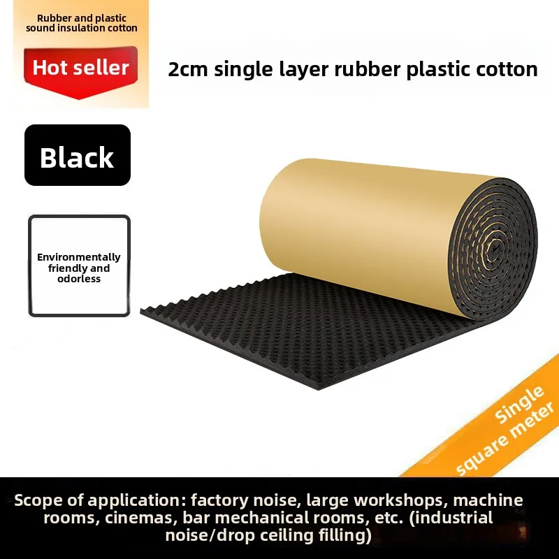 Schiuma fonoassorbente autoadesiva per uso a parete Materiale super silenzioso e per la riduzione del rumore Scheda fonoassorbente ignifuga