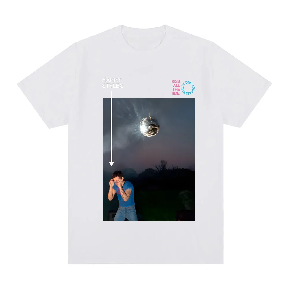 2026 New Album Kiss All The Time T-shirt Singer HarryStyle Graphic Printing Hip Hop Tee-shirt Unisex HighQuality Tops Clothing