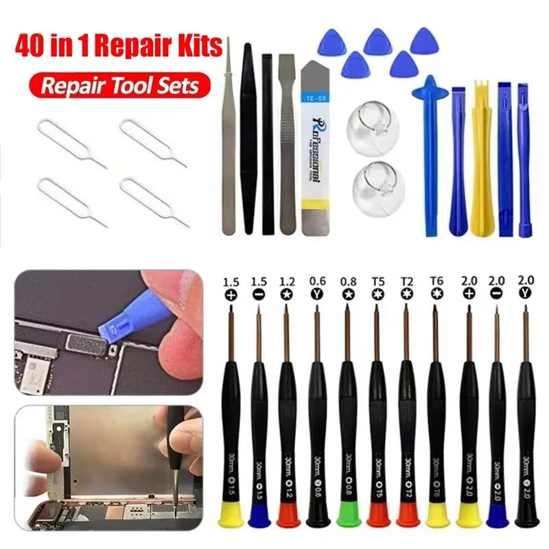 40 In 1 Mobile Phone Repair Tools Disassemble Repair Set For Phone Tablet PC Laptop Technician Tool Accessories Home Workshop