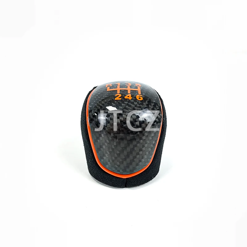 For Ford Focus MK3 RS ST Sport Carbon Fiber Suede Leather Gear Shift Knob Lever Customized Car Accessories Interior Parts