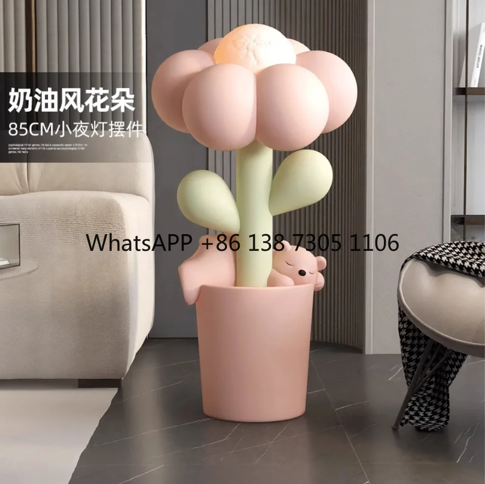 

[Will shine] Living room simulated flower ornament large floor-to-ceiling home TV cabinet bedroom night light next to sofa