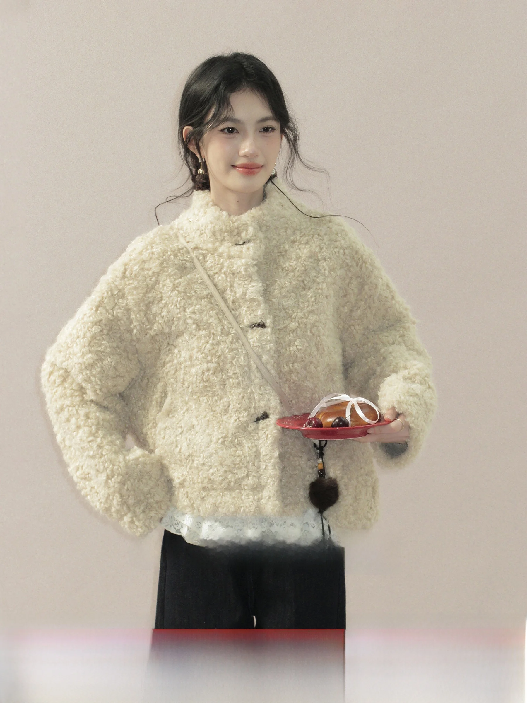 

Xue Rong uanyan Thiened ort Coat Women's Fur Jaet Lamb Proof Snow Velvet Outerwear Casual Sle Stand Fit Long Sve