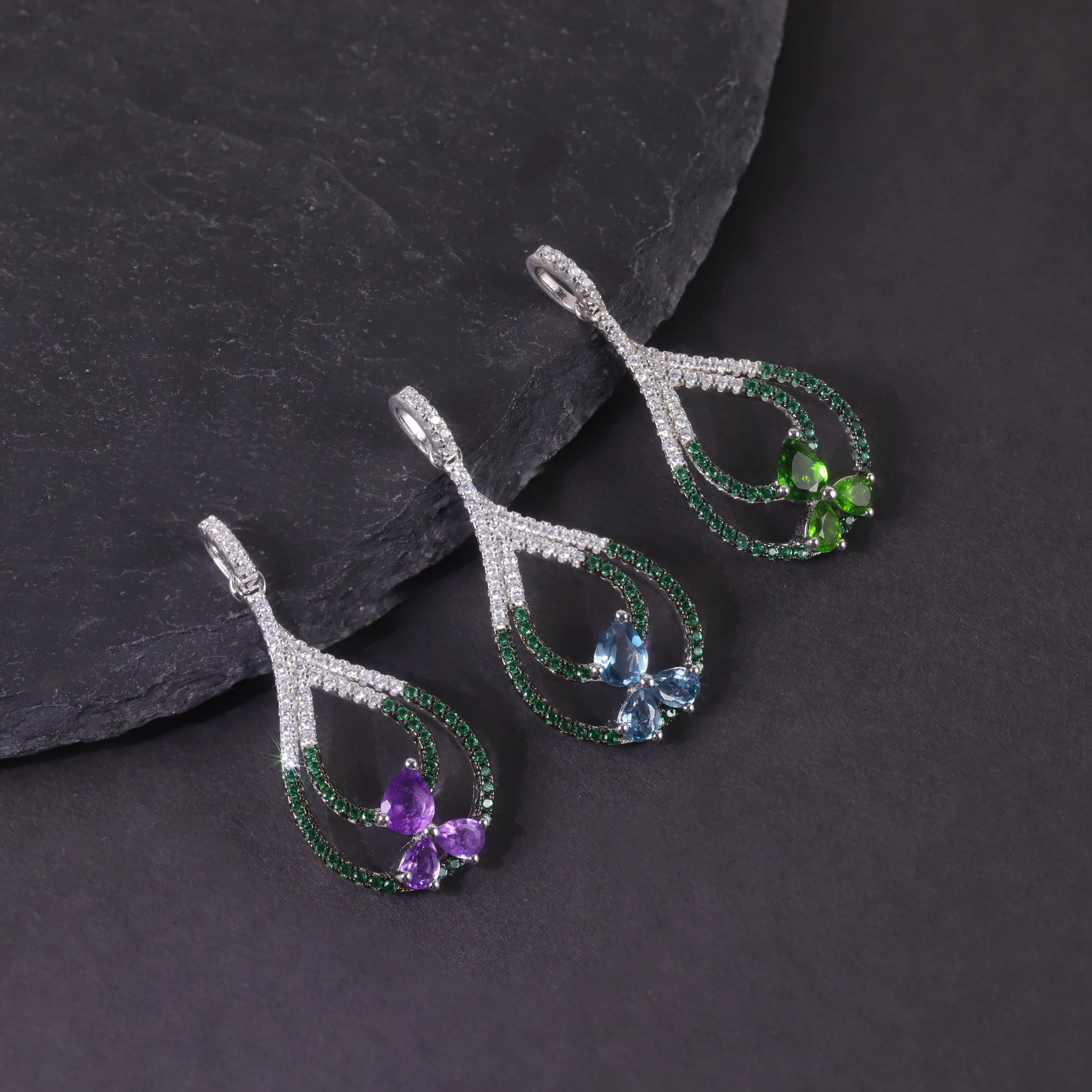 

GEM'S BALLET Fine Jewellery Natural Gemstone Designer Inspired Jewelry Women 925 Sterling Natural Gemstone Pendant Necklace