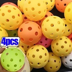 4/1pcs Durable Indoor Pickleball Balls 40 Holes 74mm Training Paddle Ball Plastic Pickleball for Entertainment and Practice