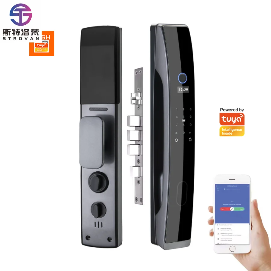 

STLF Fully Automatic Tuya Smart Digital Locks Biometric Fingerprint Password Card App Remote Unlocking WiFi Cloud Data Storage