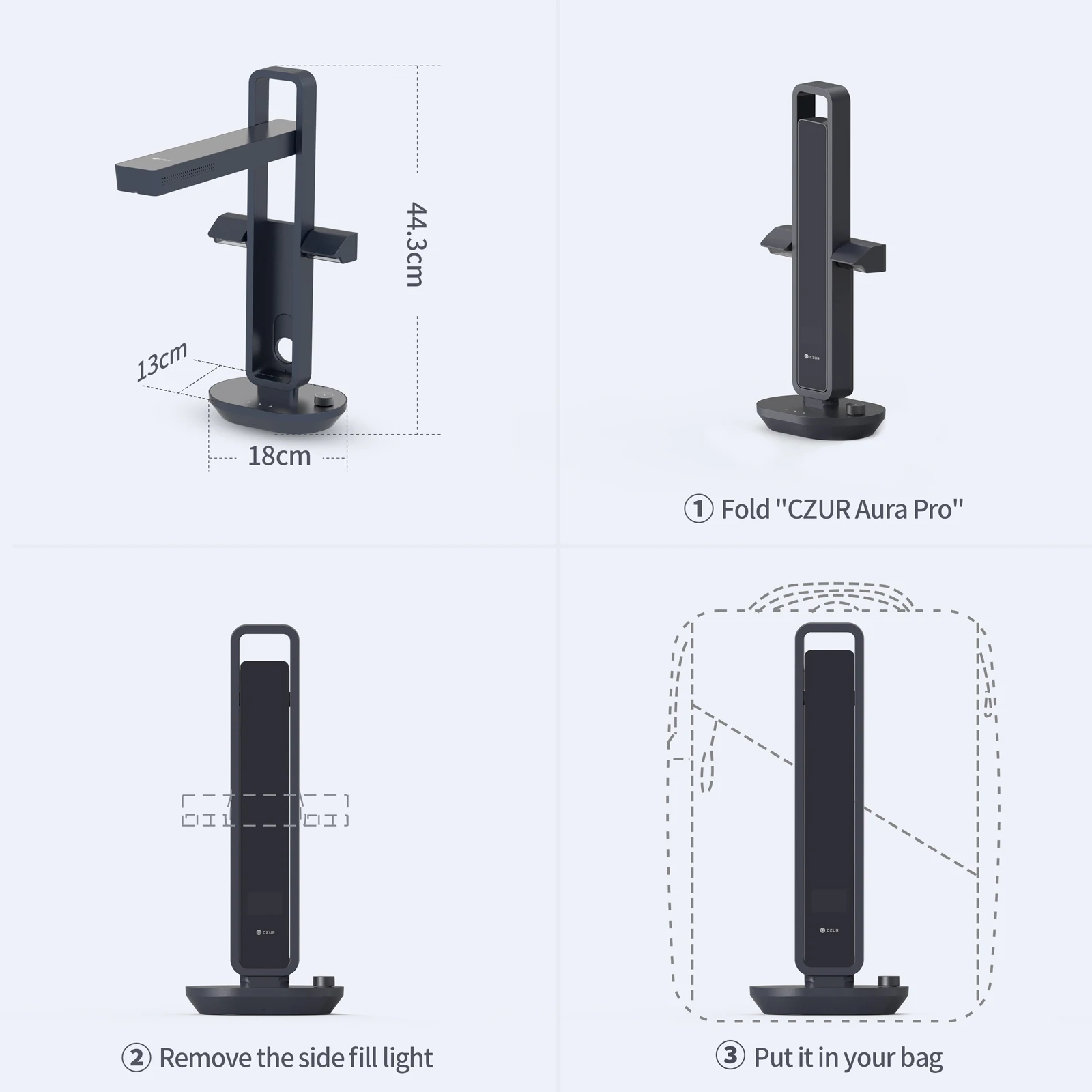 CZUR Book Scanner Aura Pro Portable Document Scanner 14MP Max A3 Size with Smart OCR Led Table Desk Lamp for Family Home Office - Image 6