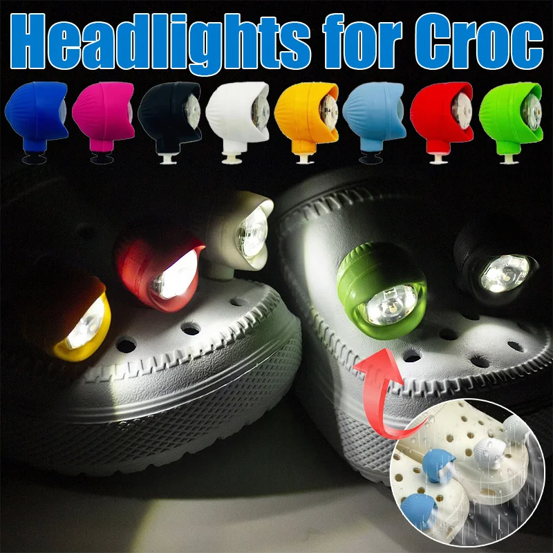 2pcs Shoe Lights Waterproof Shoe Charms Accessories for Crocs Shoes 3 Light Modes Camping Dog Walking Night Outdoor Activities
