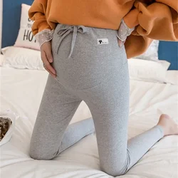 Pregnant women's leggings new slim-fit feet pants pregnant belly lift striped nine-point maternity pants