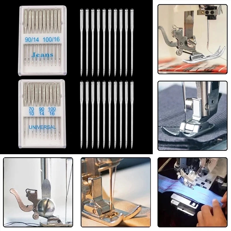 Universal Sewing Machine Needles, 20pcs, Suitable for Jeans, Regular Sharp Point, Ballpoint, for Home Sewing Machine Accessories