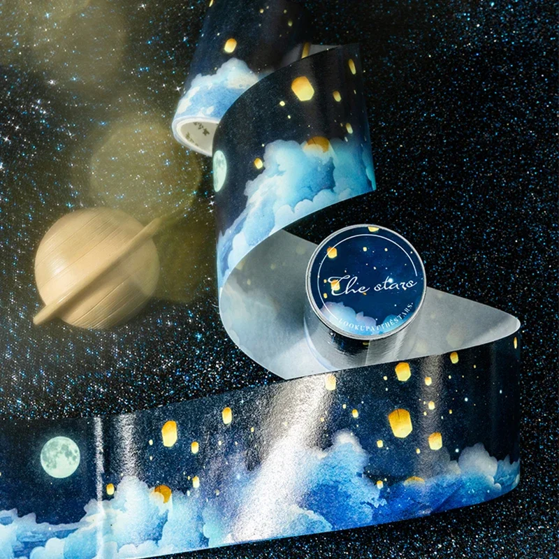 Mr. Paper, Moonnight Starry Sky Themed Stickers Tape, Scrapbook Phone Case Notebook Diary Decorative Stationery Stickers