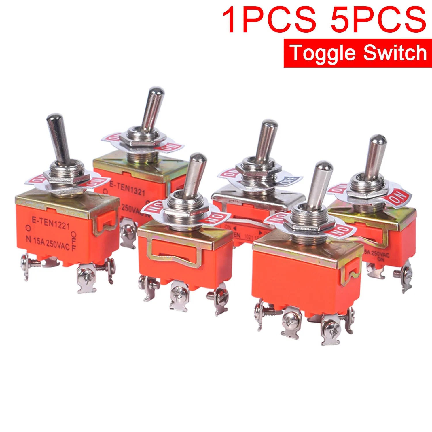 

1/5 шт. 15A 250 В SPST 2 4 6 клеммный тумблер ВКЛ-ВЫКЛ E-TEN1021 E-TEN1121 1122 1221 1321 1322 Самоблокирующийся водонепроницаемый чехол