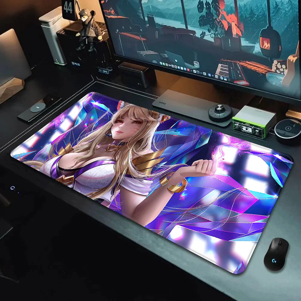 League Of Legends Ahri Mousepad HD Printing Computer Gamers Locking Edge Non-slip Mouse Pad XXL90x40cm Keyboard PC Desk Pad