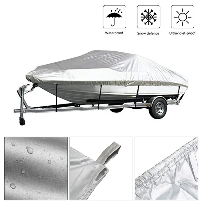 Boothoes Buitenbescherming Waterdichte Reflecterende Oxford Stof 11-13ft Voor V-HULL Runabouts En Boten