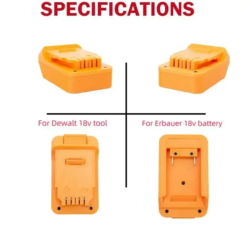 for Dewalt Erbauer Battery Adapter, Converter Replacing  Erbauer 18V Battery,Cordless power tool Adapter(without battery &tools)