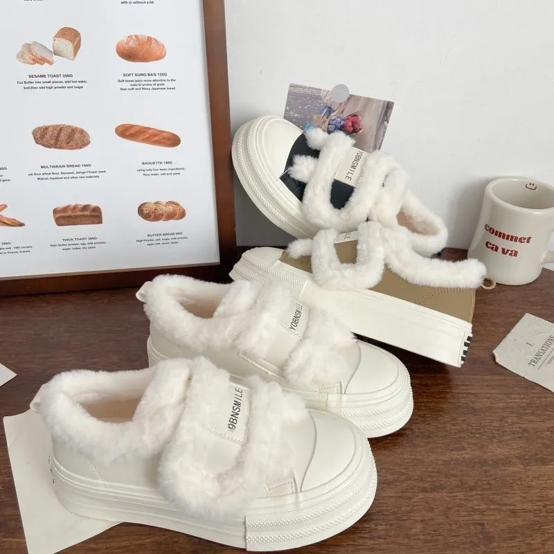 أحذية نسائية بيضاء بسيطة وعصرية، نمط جديد، برباط، مريح للاستخدام اليومي بالإضافة إلى أحذية رياضية مخملية منخفضة، أحذية كاجوال خفيفة #1