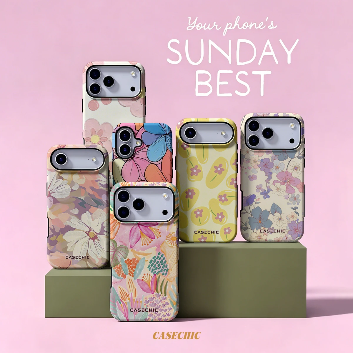 Pastel Flora For Samsung Galaxy S26 S25 S24 A56 A36 Dual Layer Luxury Fashion Full Lens Protective phone Cover CaseChic