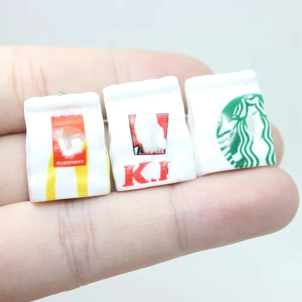 8Pcs/Lot Resin Simulation 3D Flour Sacks Charms Pendant For Earring Bracelet Keychain Diy Jewlery Findings