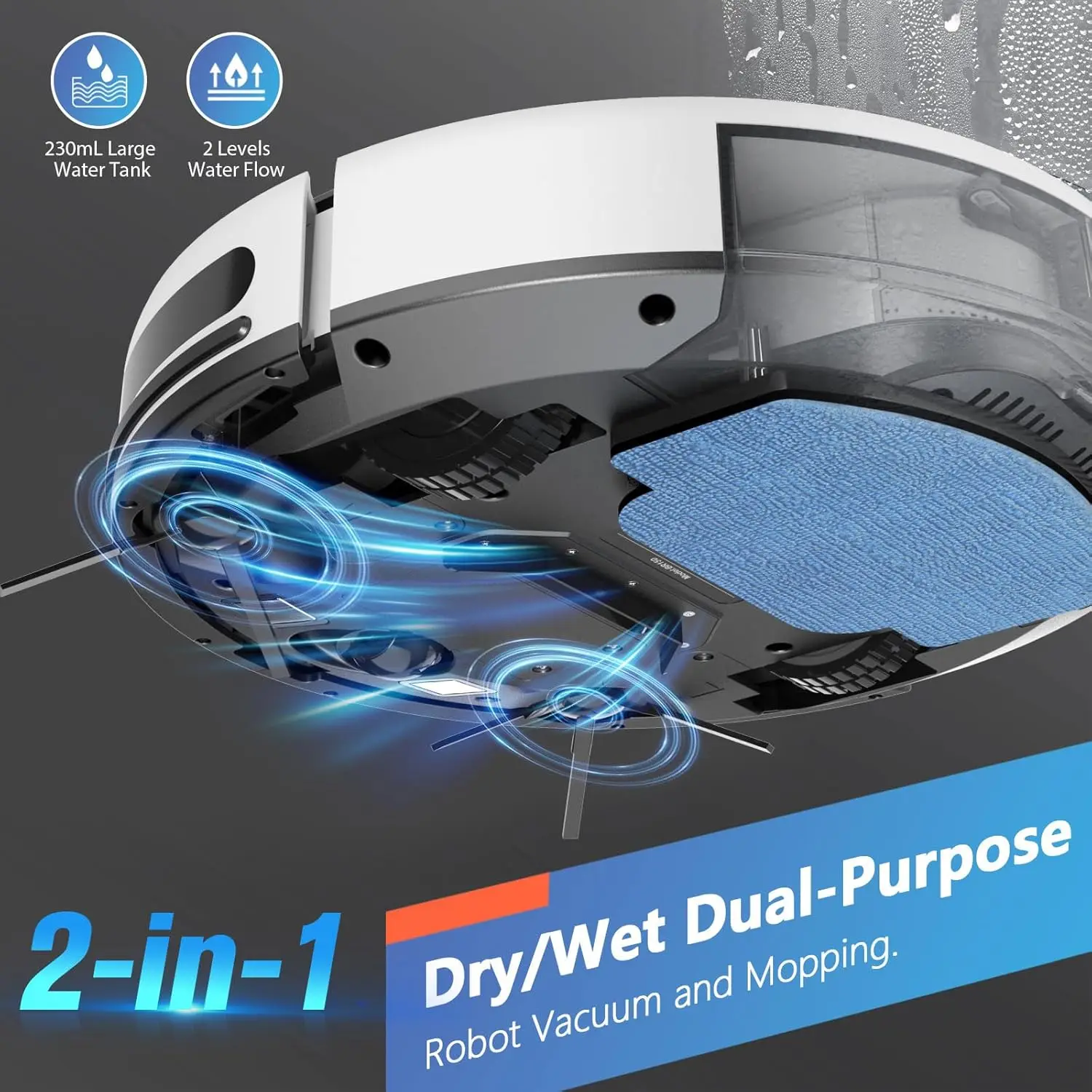 2-in-1 Robot Vacuum & Mop, App/Alexa Control, Strong Suction, Pet Hair, Carpet view 2