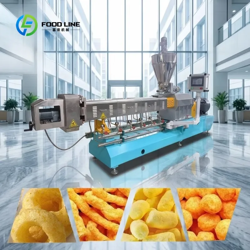 New Condition High Quality Efficiency Stainless Steel Corn Puffed Snacks Manufacturing Extruded Machine Processing Line