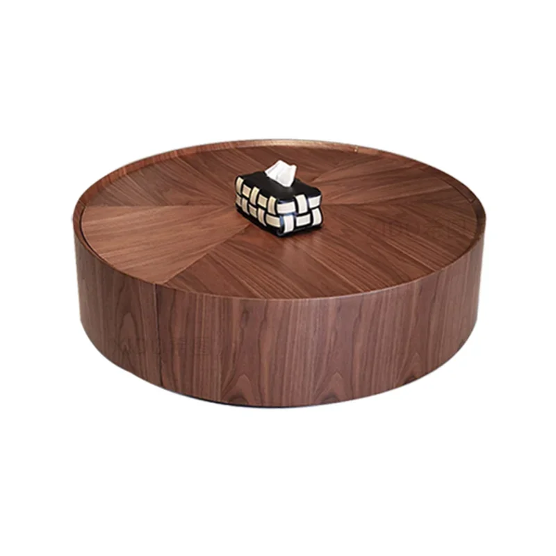 Nordic Wood Round Coffee Tables Storage Industrial Unique Floor Designer Table Game Study Kaffee Tische Furniture Living Room