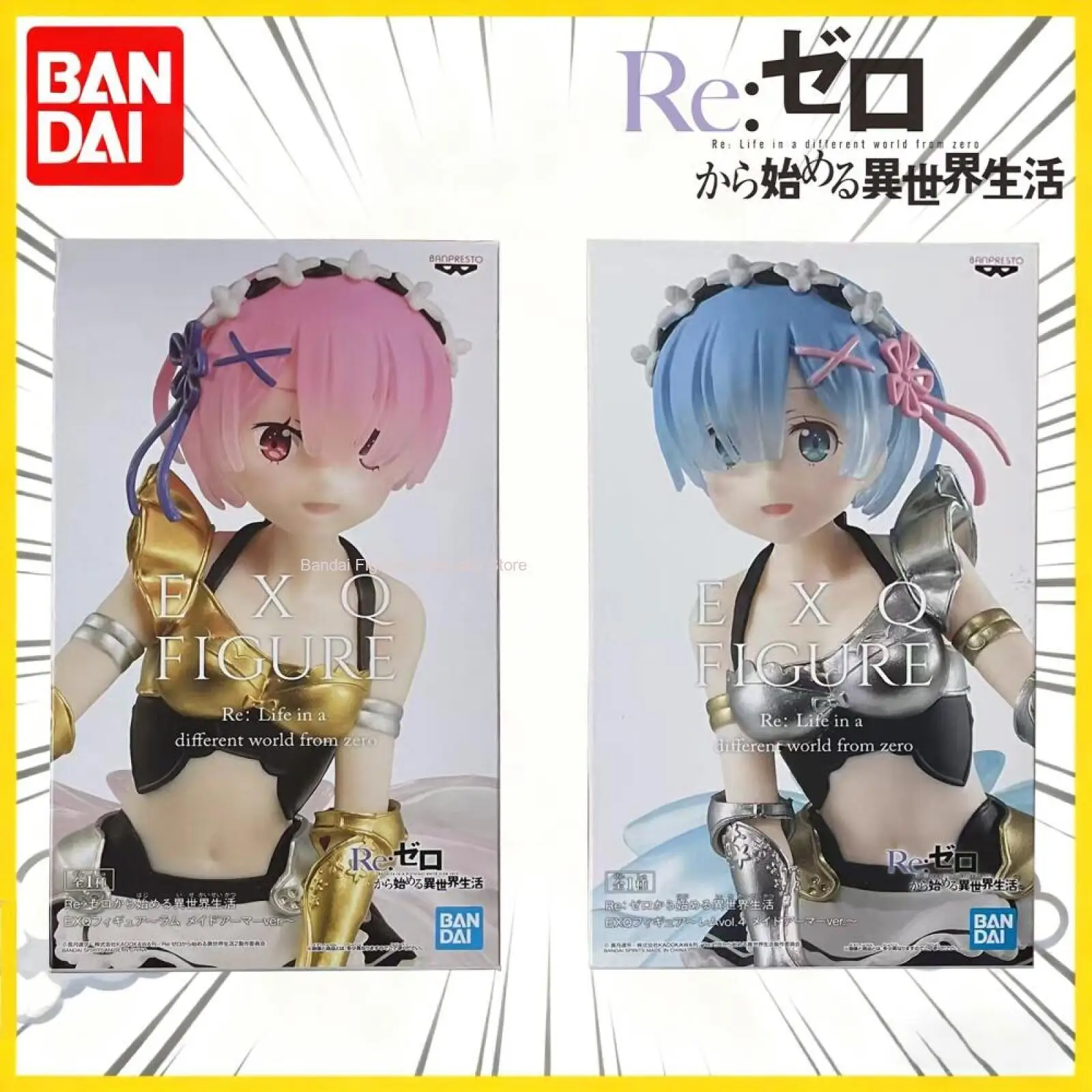 Bandai Genuine Banpresto EXQ Figure Re:Zero - Starting Life in Another World Bride Style Rem & Ram Anime Collectible Unisex Gift