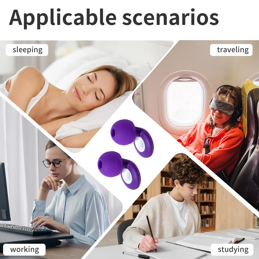 

HUAK Noise Silicone Earplugs Waterproof Swimming Ear Plugs For Sleeping Diving Surf Soft Comfort Natation Swimming Ear Protector