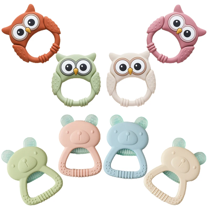 

Silicone Baby Teether Water Filled Bear Teether - Soothe Sore Gums Toys Cartoon Cartoon Silicone Owl Teething Toys Baby Products