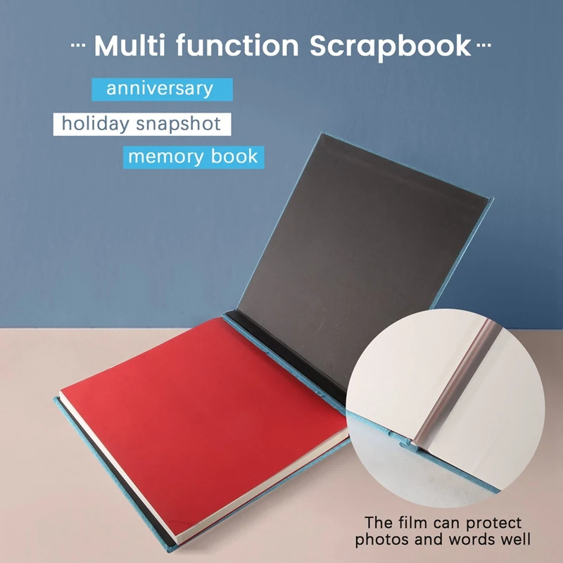Bnvn-粘着性のフォトアルバム,スクラップブック,リネンカバー,結婚式,家族,恋人,バレンタインデー,母親へのDIYギフト