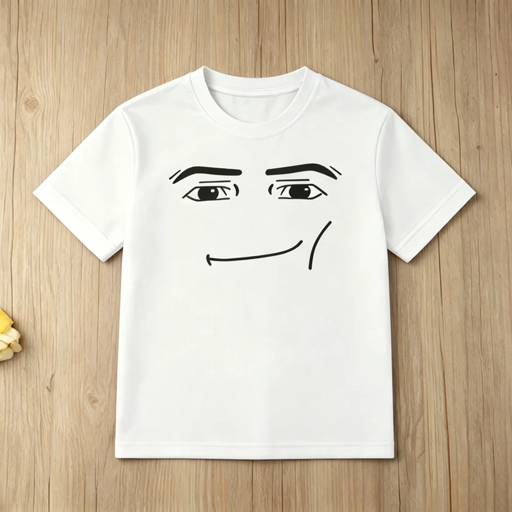 Image of Neuartige Roblox Face Game Meme Grafik T-Shirts Sommer Mode Erwachsene Kurzarm Roblox Cartoon Bedrucktes Oberteil Sommer Kinder T-Shirt