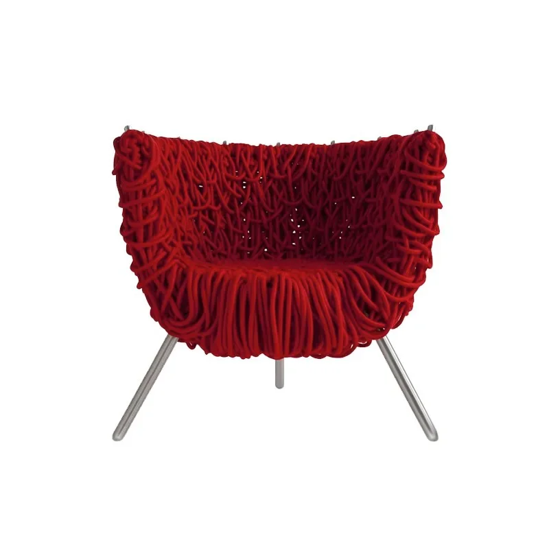 

Italian light luxury designer single chair rope woven chair casual armchair