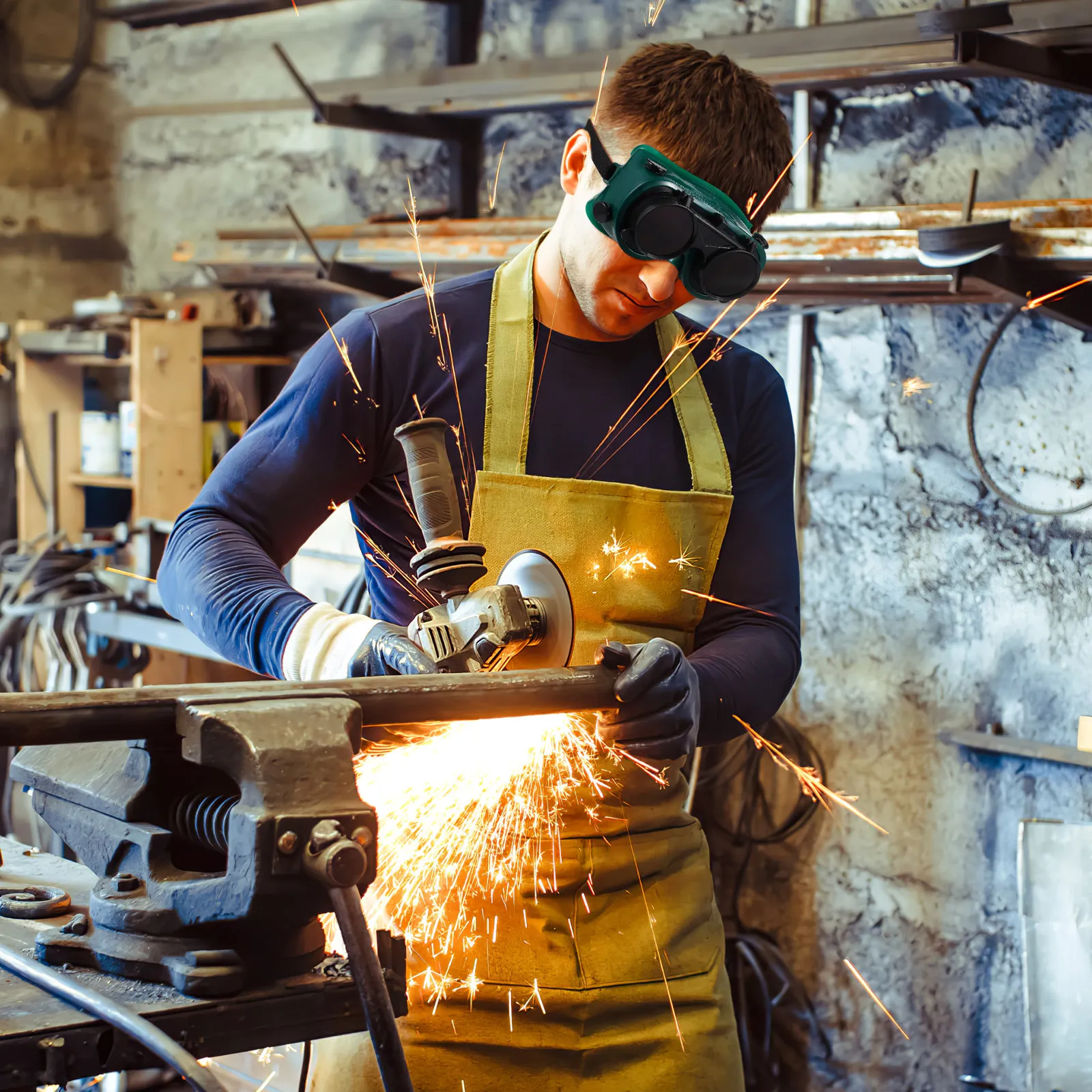 

Green Shade Welding Goggles for Observation Adjustable Strap Vintage Steampunk Style Safety Goggles Welding
