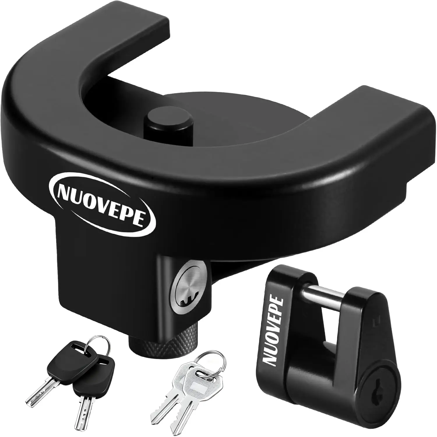 

Heavy Duty 2 5/16Inch Trailer Hitch Lock Kit, Anti-Theft Solid Steel Weatherproof Tow Coupler for RV Camper Boat