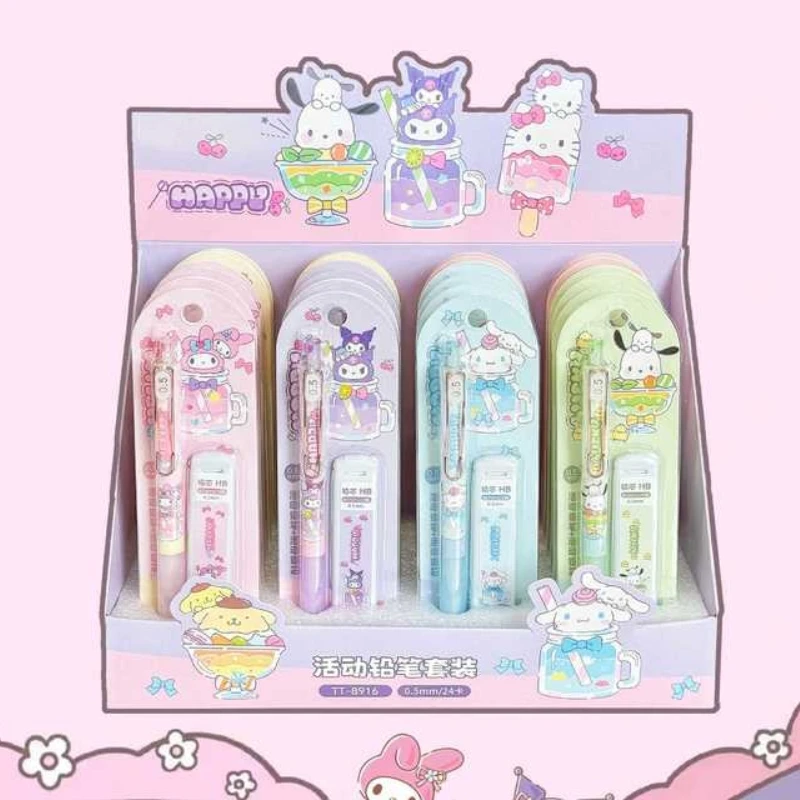 

6/24pcs Kuromi Pochacco KT 0.5mm Mechanical Pencil Set Stationery Refill Not Easy To Break Lead Automatic Pencil Wholesale Gifts