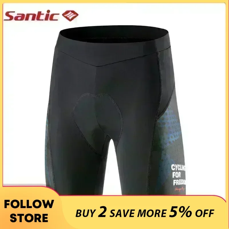 

Santic летние мужские велосипедные шорты с 4D мягкой подкладкой для бега на открытом воздухе, тренажерного зала, одно третьи брюки, большой размер, повседневные шорты для горного велосипеда