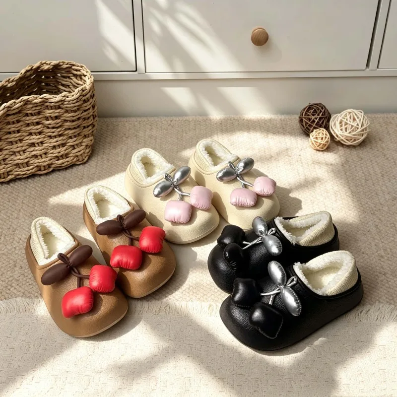 Kids Warm Shoes Soild Color Versatile Girls Flat Shoes Suede Soft Sole 2026 Winter New Children Casual Shoes Non-slip Trendy